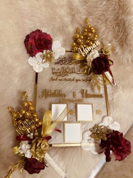 Deep Maroon & Gold Nikkah Thumb Board